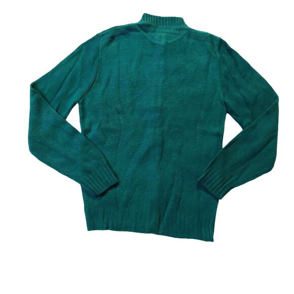 Vintage 1940s -1950s Forest Green Long Sleeve Cardigan Sweater - Picture 6 of 6